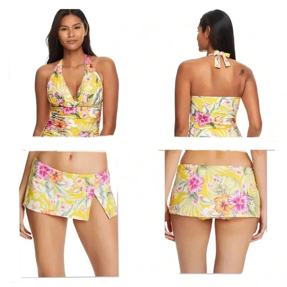 BLEU ROD BEATTIE Paradiso Halter Wire-Free Tankini Top and Swim Skirt Size 8 - Picture 1 of 12